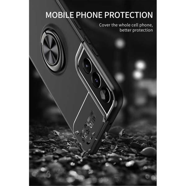 Samsung S21 FE Praktisk stødsikkert cover med ringholder V3