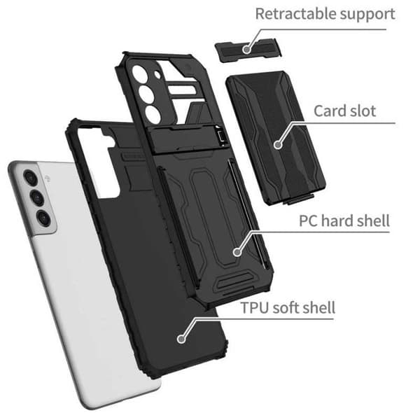 Samsung S21 FE Slagfast Shell Kickstand & Card Compartment ThinArmor V3