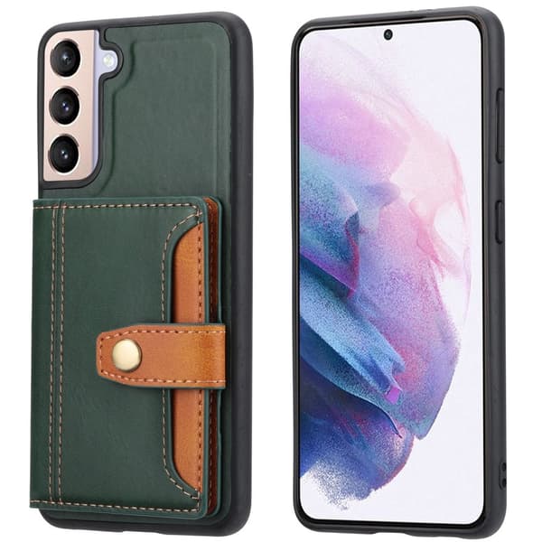 Samsung Galaxy S22 5G skal med en korthållare - Grönt