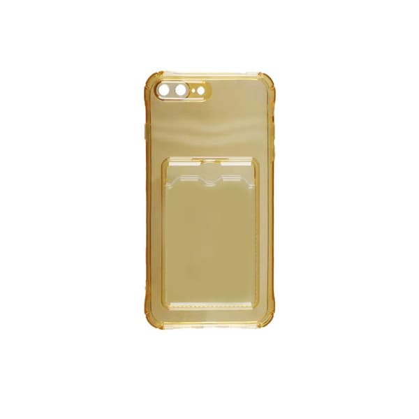 iPhone 7/8 Plus Stöttåligt Skal med Korthållare - Gul