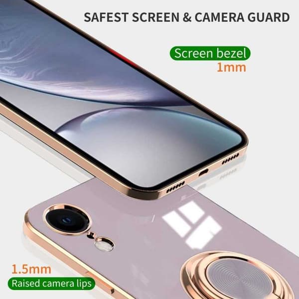 iPhone XR tyylikäs ja iskunkestävä kotelo Flawless sormustelineellä