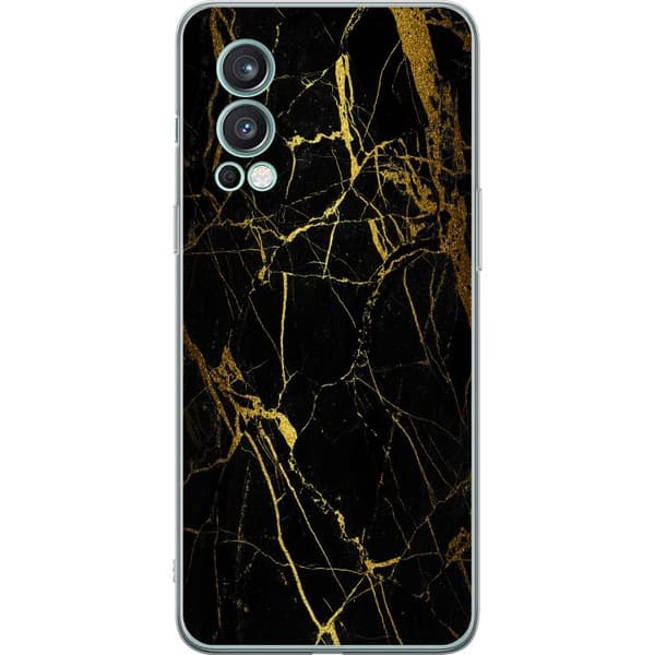 OnePlus Nord 2 5G Skal / Mobilskal - Marble Black&Gold