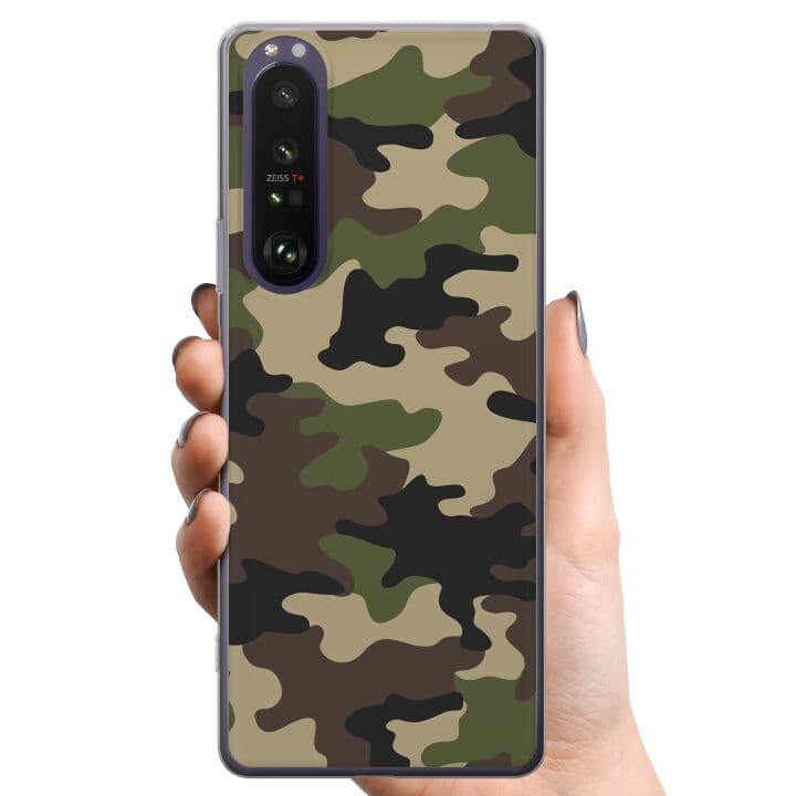 Sony Xperia 1 III TPU Mobilskal Woodland Camo