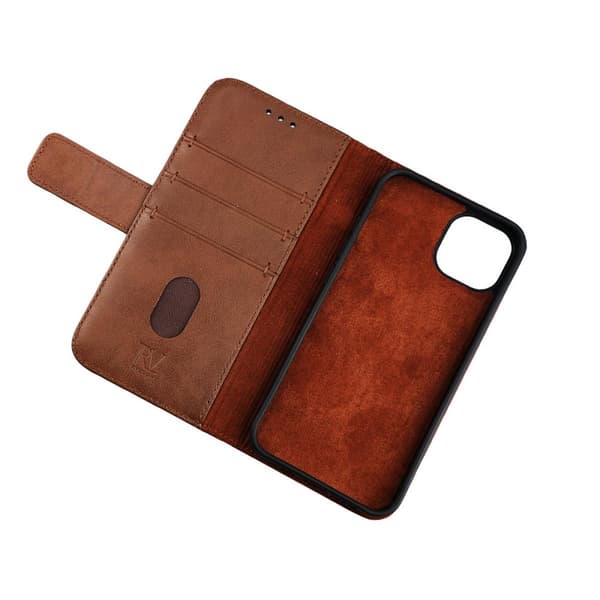 iPhone 11 Plånboksfodral Läder Rvelon - Brun