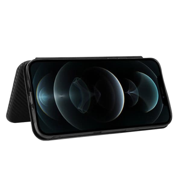SKALO iPhone 13 Pro Max Carbon Fiber Pungetui - Sort