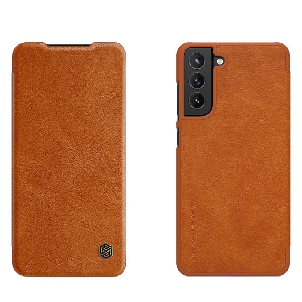Samsung Galaxy S21 FE • Mobilfodral • Nillkin Qin • Läder • Brun