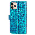Miniatyrbillede 5 af 10: SKALO iPhone 13 Pro Max Croco Glittery tegnebog etui  - Blå