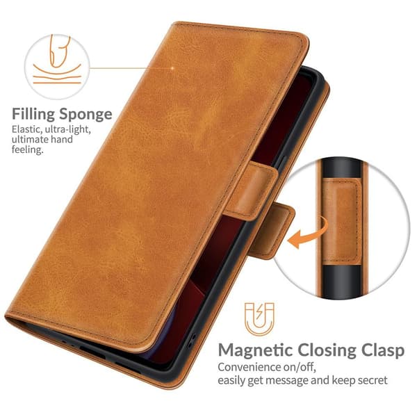 SKALO iPhone 13 Pro Max Premium Wallet Flip Cover - Lys brun