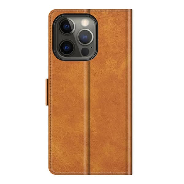 SKALO iPhone 13 Pro Max Premium Wallet Flip Cover - Lys brun