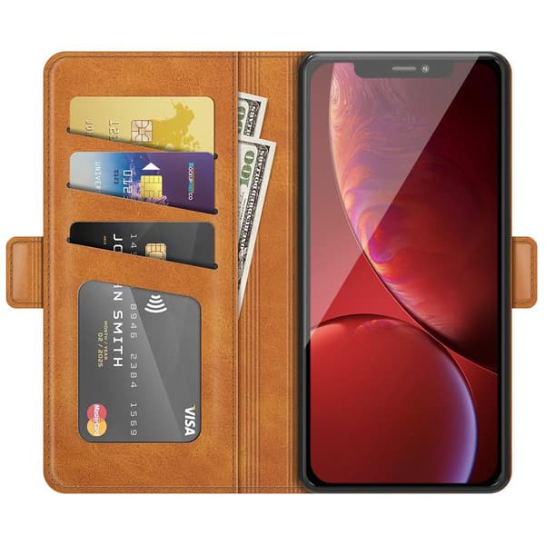 SKALO iPhone 13 Pro Max Premium Wallet Flip Cover - Lys brun
