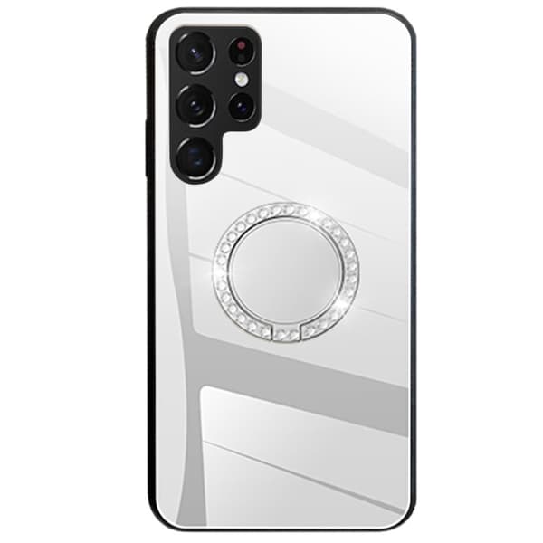 Samsung Galaxy S22 Ultra 5G mobilskal med ett stativ - Silverfärgat