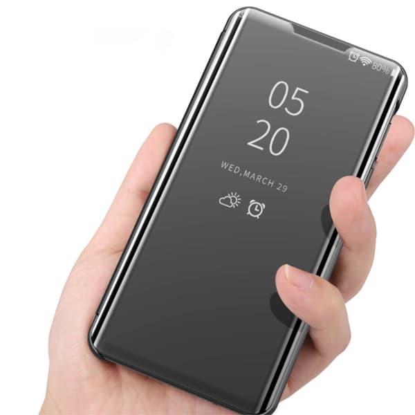 SKALO Xiaomi Mi 11 Lite Clear View Mirror Lompakko - Musta