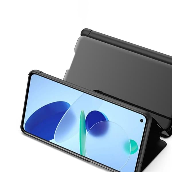 SKALO Xiaomi Mi 11 Lite Clear View Mirror Lompakko - Musta