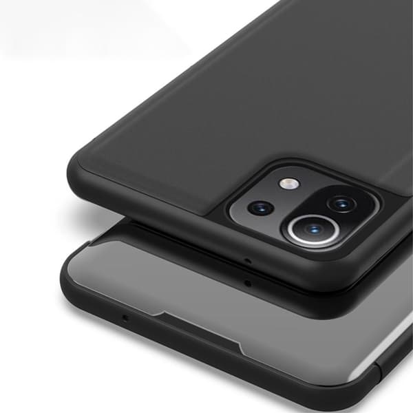 SKALO Xiaomi Mi 11 Lite Clear View Mirror Lompakko - Musta