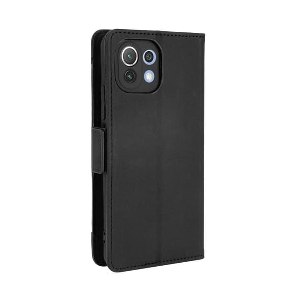 SKALO Xiaomi Mi 11 Lite 6-lokeroa Lompakkokotelo - Musta