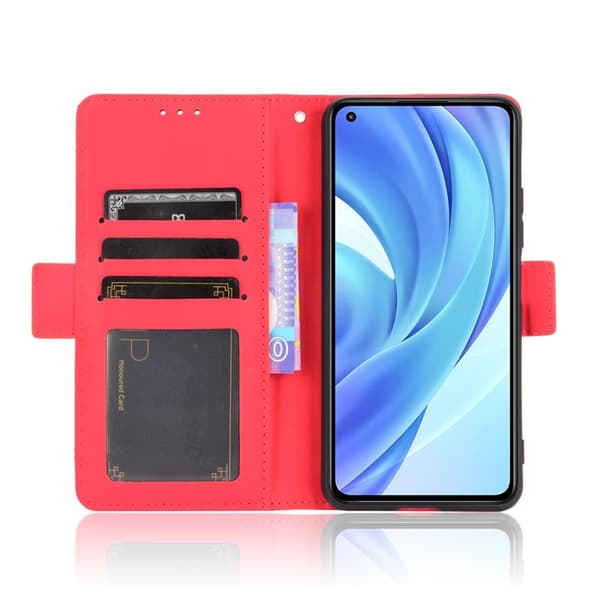 SKALO Xiaomi Mi 11 Lite 6-lokeroa Lompakkokotelo - Punainen