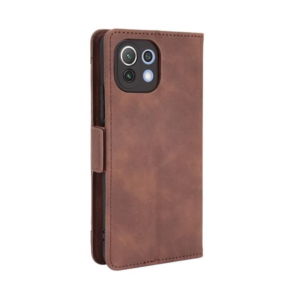 SKALO Xiaomi Mi 11 Lite 6-lokeroa Lompakkokotelo - Ruskea