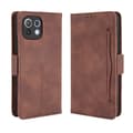 Pikkukuva 1 / 7: SKALO Xiaomi Mi 11 Lite 6-lokeroa Lompakkokotelo - Ruskea