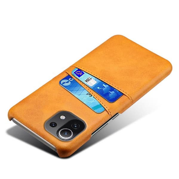 SKALO Xiaomi Mi 11 Lite PU-nahkainen Korttikotelo - Vaaleanruskea
