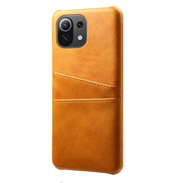 SKALO Xiaomi Mi 11 Lite PU-nahkainen Korttikotelo - Vaaleanruskea