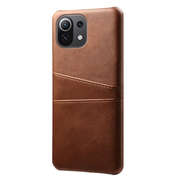 SKALO Xiaomi Mi 11 Lite PU-nahkainen Korttikotelo - Ruskea