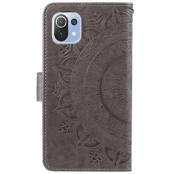 SKALO Xiaomi Mi 11 Lite Mandala Plånboksfodral - Grå