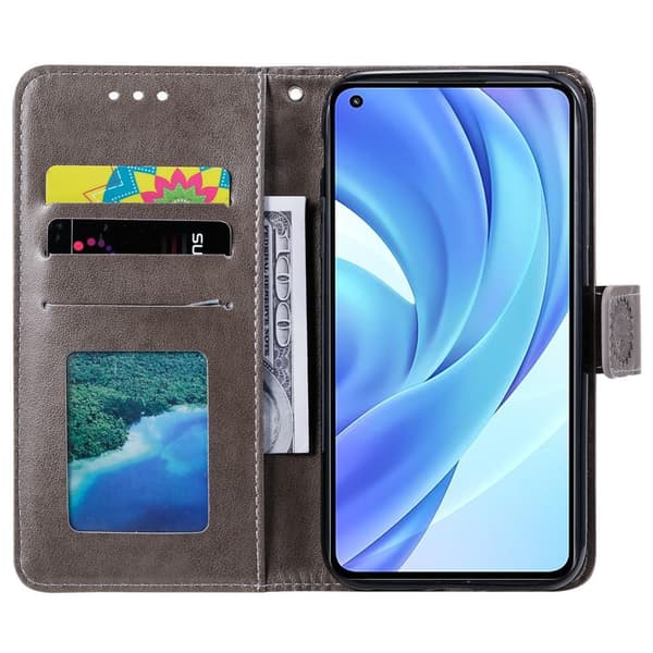 SKALO Xiaomi Mi 11 Lite Mandala Plånboksfodral - Grå