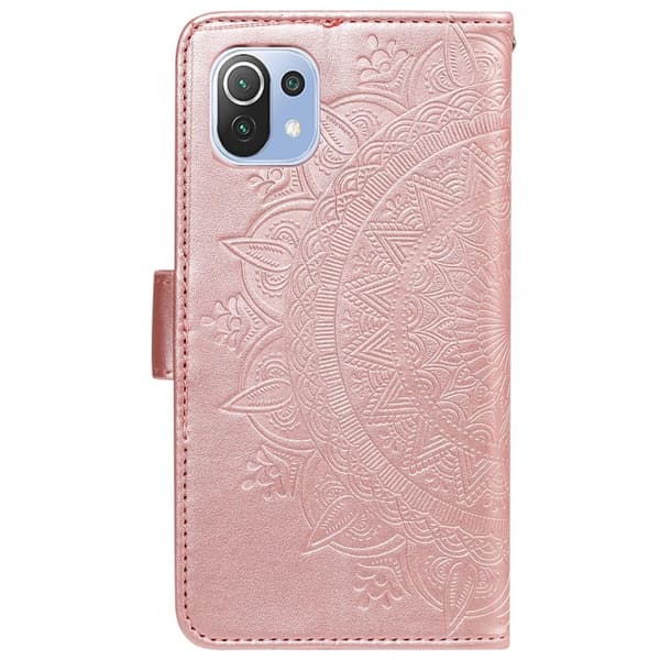 SKALO Xiaomi Mi 11 Lite Mandala Flip Cover - Rosa guld