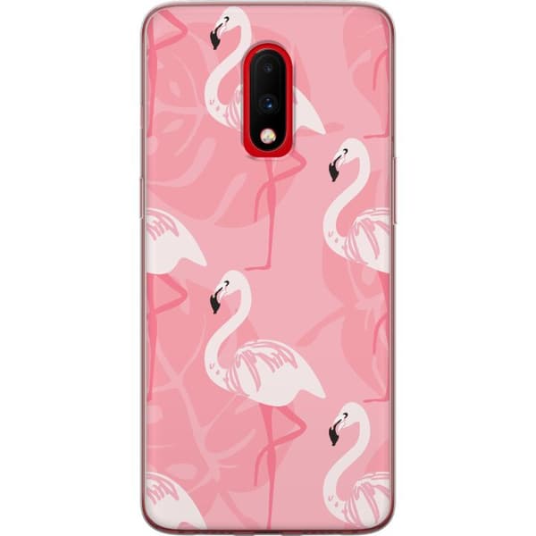 OnePlus 7 Gennemsigtig cover Flamingo