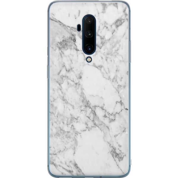 OnePlus 7T Pro Gjennomsiktig deksel Marmor Hvit