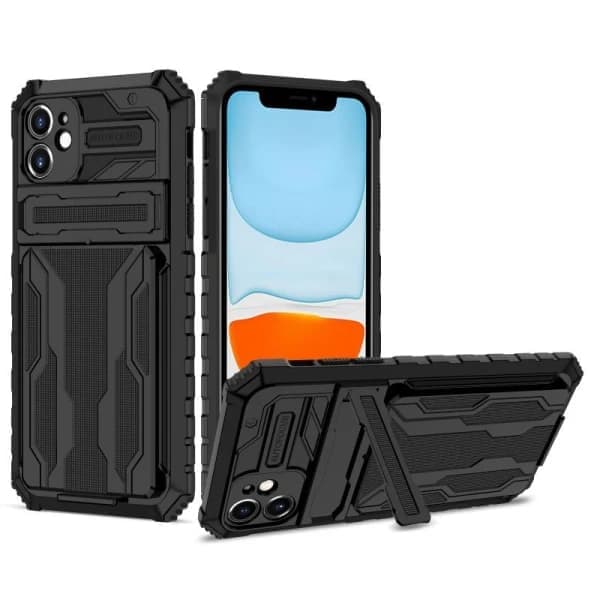 Iphone 11 Fodral/Skal med 3 kreditkortshållare -Anti-Shock Armor Kickstand