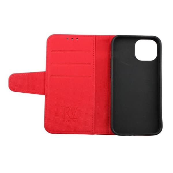 iPhone 13 Mini Plånboksfodral Extra Kortfack Rvelon - Röd