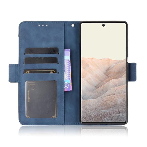 SKALO Google Pixel 6 Pro 6-FACK Plånboksfodral - Blå