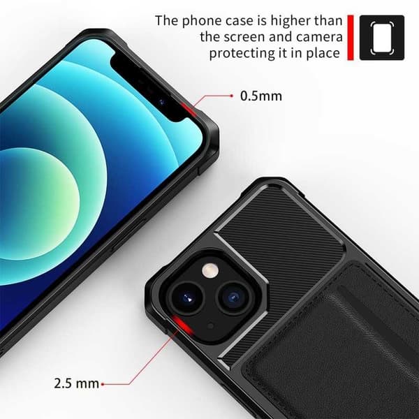 iPhone 13 Support Resistent Shell med kortrum Solid V2