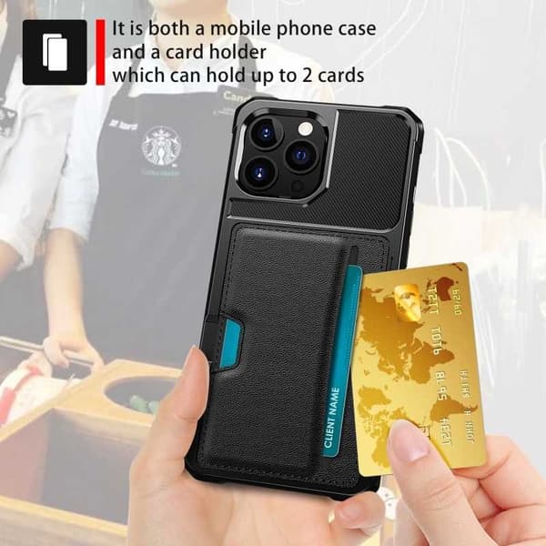 iPhone 13 Pro stødsikkert cover med kortrum Solid V2