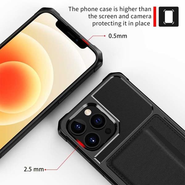 iPhone 13 Pro stødsikkert cover med kortrum Solid V2