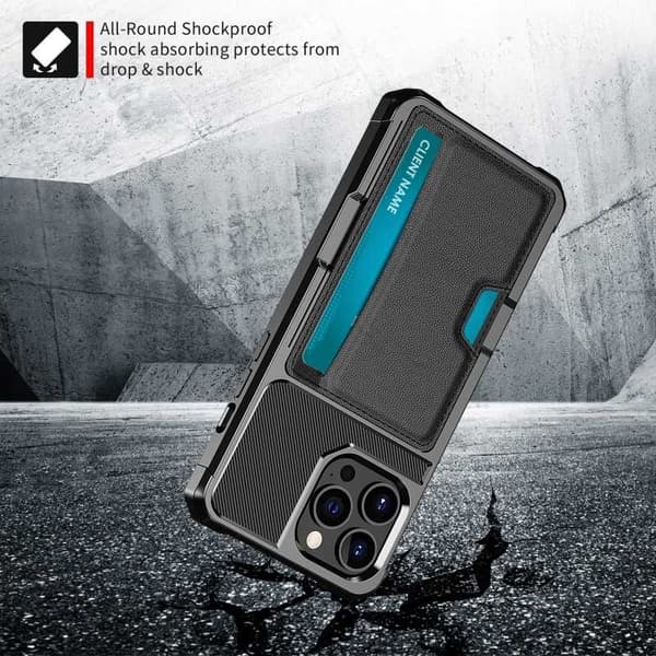 iPhone 13 Pro stødsikkert cover med kortrum Solid V2