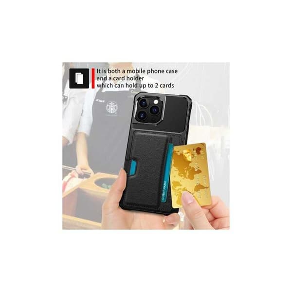 iPhone 13 Pro Max stødsikkert cover med kortrum Solid V2