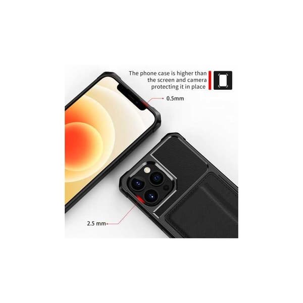iPhone 13 Pro Max stødsikkert cover med kortrum Solid V2