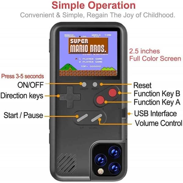 iPhone 13 Mini Classic Gameboy Case Farveskærm | 36 Små spil