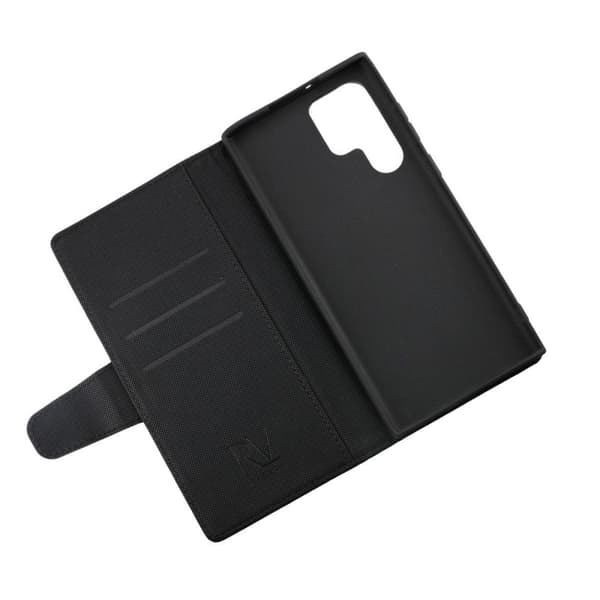 Samsung S22 Ultra Plånboksfodral med Extra Kortfack Rvelon - Svart