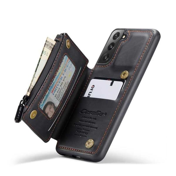 Samsung S21 FE Skal Korthållare & Dragkedja 4-FACK CaseMe Flippr