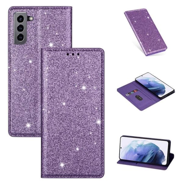 Glitter Smart FlipCase Samsung Galaxy S22 : Färg - Lila