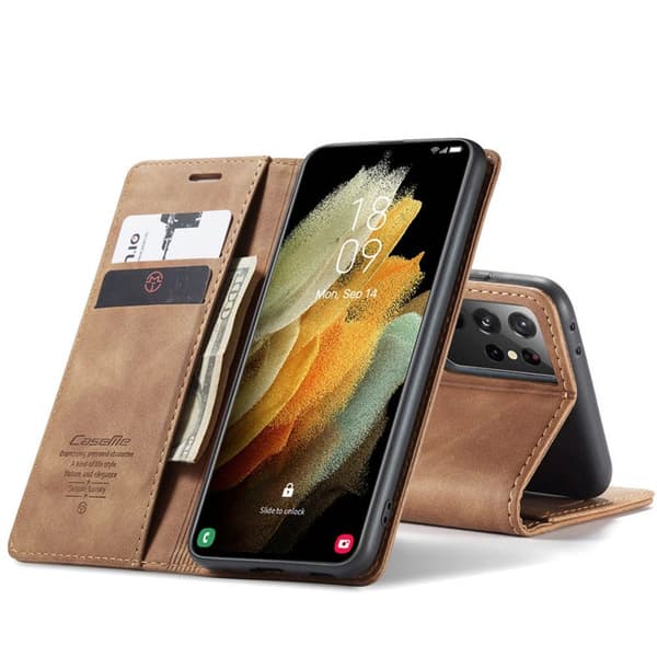 CaseMe Smart FlipCase Samsung Galaxy S22 Ultra : Farge - brun