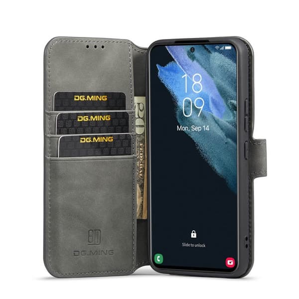DG-Ming mobilplånbok 3-kort Samsung Galaxy S22 : Färg - Grå