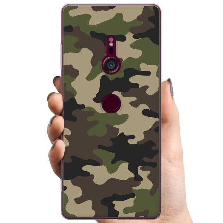 Sony Xperia XZ3 TPU Mobilskal Woodland Camo