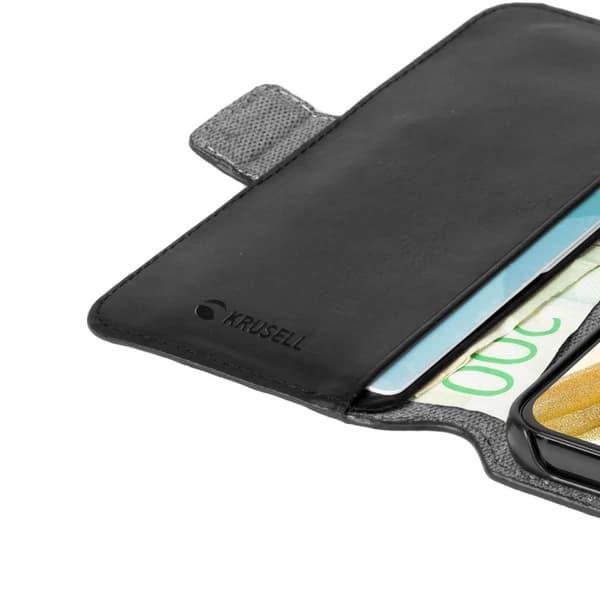Krusell Samsung Galaxy S22 Plus Kotelo Leather PhoneWallet Musta