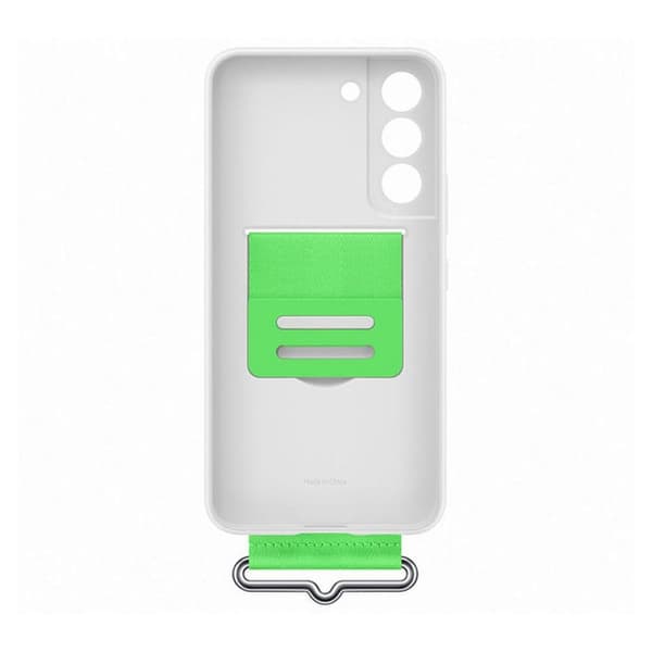Samsung Original Galaxy S22 Plus Kuori Silicone Cover with Strap Valkoinen