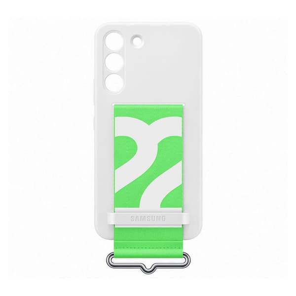 Samsung Original Galaxy S22 Plus Kuori Silicone Cover with Strap Valkoinen