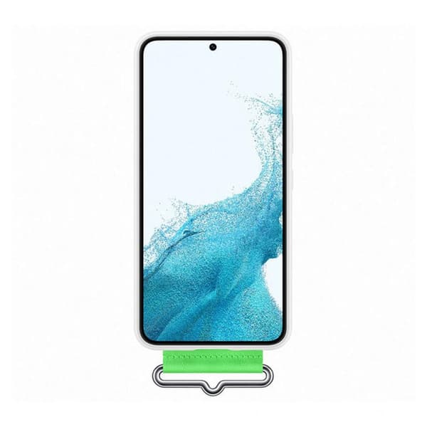 Samsung Original Galaxy S22 Plus Kuori Silicone Cover with Strap Valkoinen